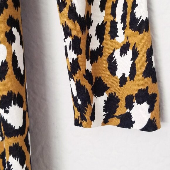 DVF Diane von Furstenberg Reina Long Sleeve Silk Blend Tunic Dress 2 Leopard - Picture 9 of 13